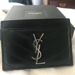 YSL Card Holder in Smooth Leather